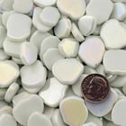 Sweetie Light Blue Iridized Floret Glass Mosaic Tiles