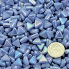 Sweetie Medium Periwinkle Iridized triangle tiles, 10mm recycled glass mosaic 
