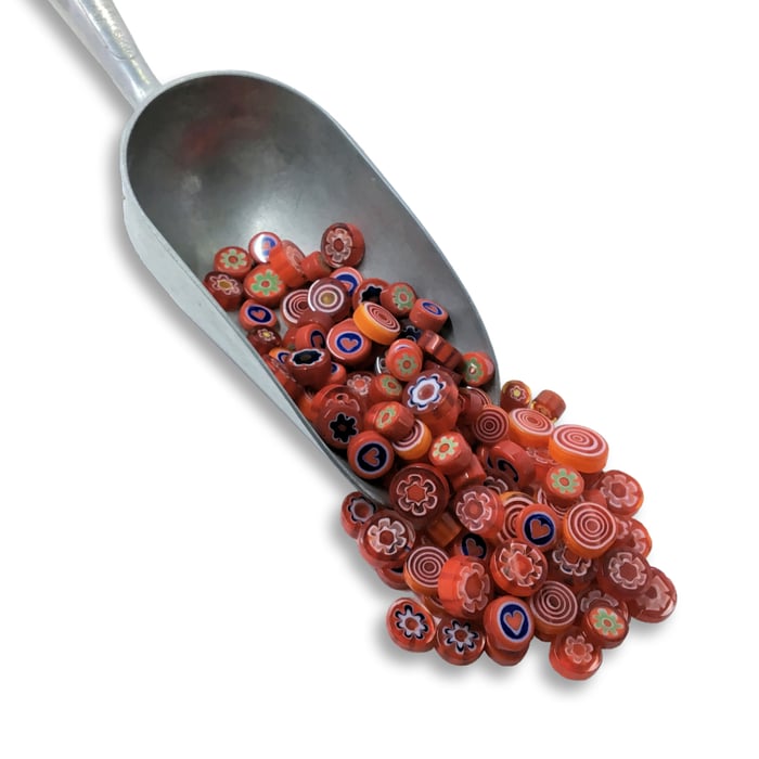 Fire-Polished Millefiore - Red Mix