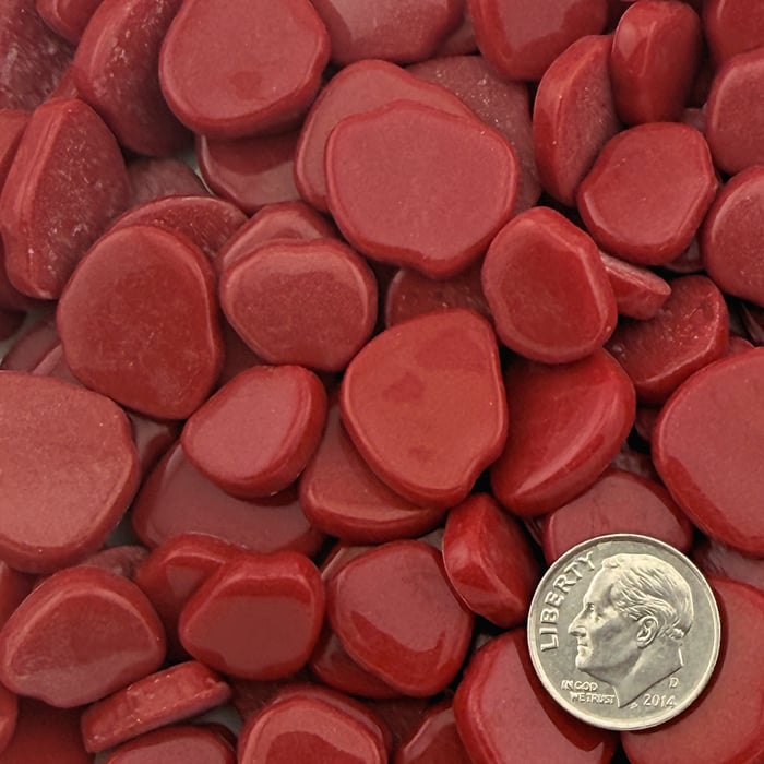 Sweetie Deep Red Gloss Floret Glass Mosaic Tiles