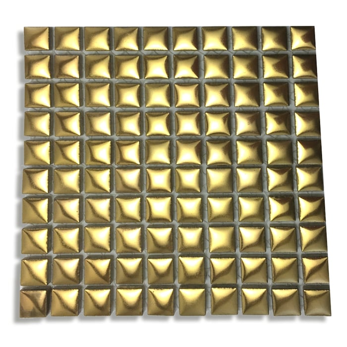 Tiny Tile, Micro mosaic, tiny ceramic tile, High fired Porcelain, Mini tile, Micro collection, Gold 
