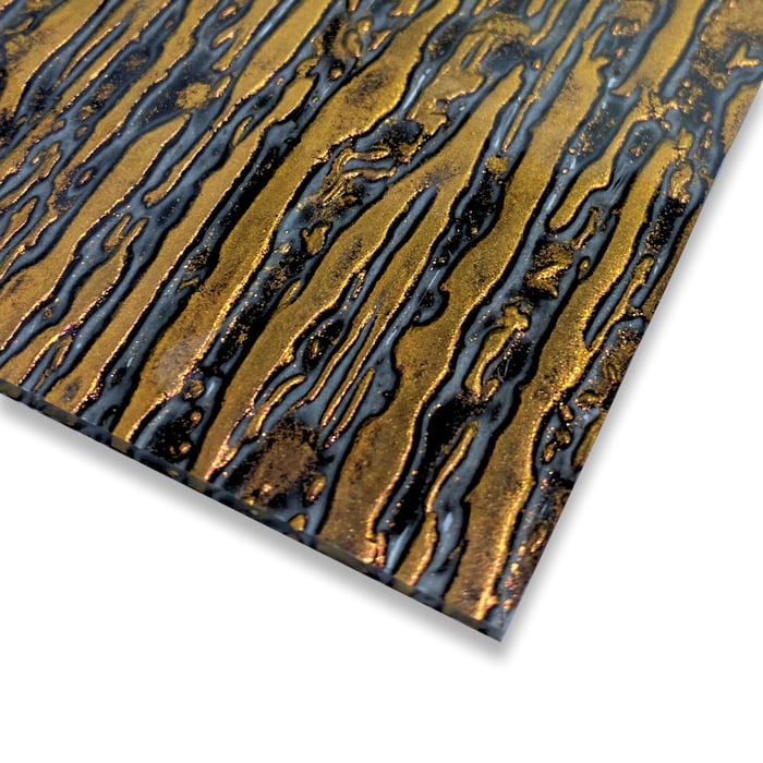 Rain Copper Sparkle Van Gogh Glass - Mini Sheet 3" x 4" 