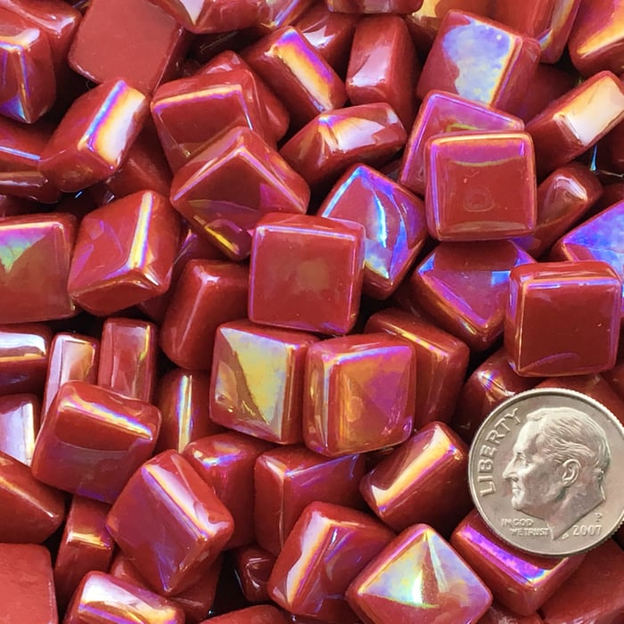 Sweetie Gloss SL16 Iridized Deep Red - Iridized Glass Tile
