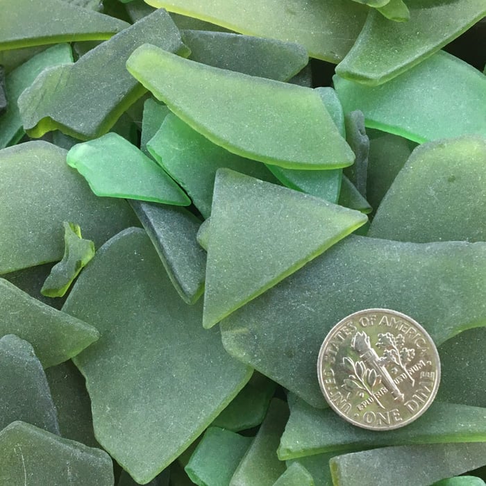 Tumbled Green Glass