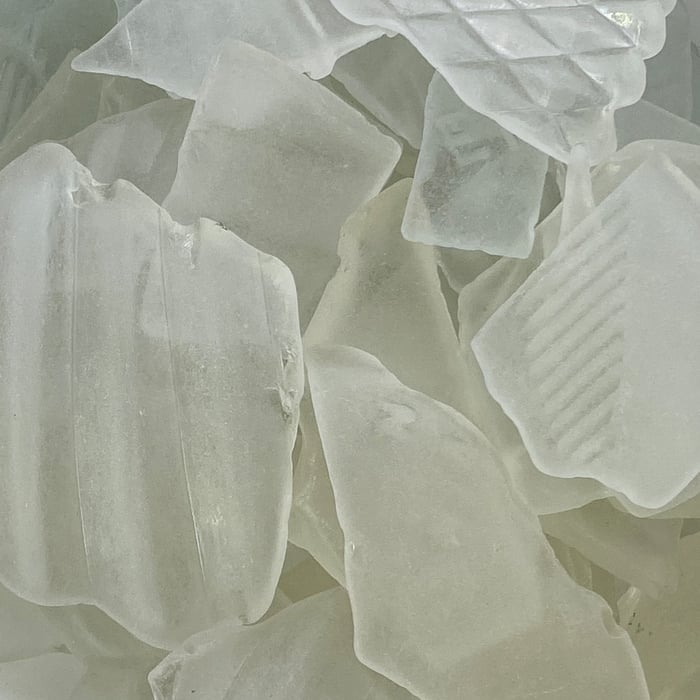 Tumbled Glass ~ Clear Textured 
