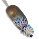Fire Polished Millefiore - White Flowers Mix