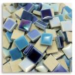 Super Blue Mix, Tiny Tile, Micro mosaic, tiny ceramic tile, High fired Porcelain, Mini tile, Micro collection, 3/8"